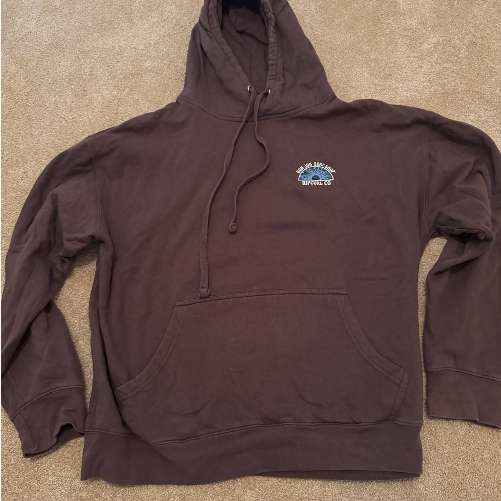 Brown Hoodie with Embroidered Logo